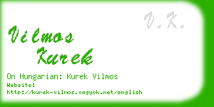 vilmos kurek business card